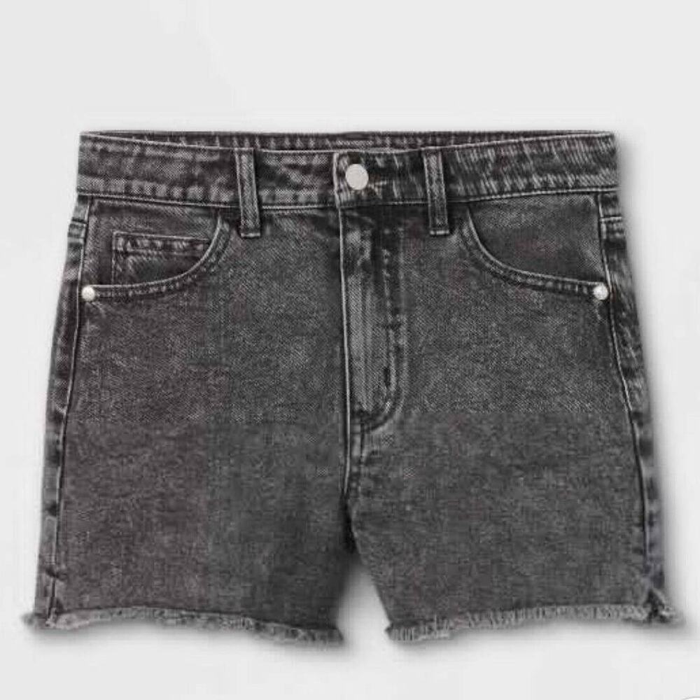 art class A-Line High-Rise Frayed Hems Black Jean Shorts Jrs XXL/18 NEW